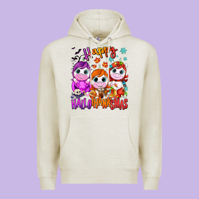 Happy Hallothanksmas Unicorns Premium Hoodie Designed By Nancycooperartshop