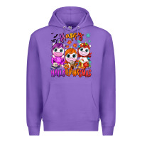 Purple Happy Hallothanksmas unicorns Premium Hoodie - NancyCooperArtShop