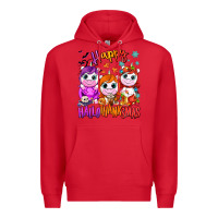 Red Happy Hallothanksmas unicorns Premium Hoodie - NancyCooperArtShop