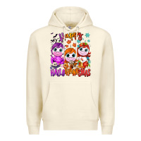 Sandshell Happy Hallothanksmas unicorns Premium Hoodie - NancyCooperArtShop