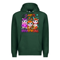 Sports Green Happy Hallothanksmas unicorns Premium Hoodie - NancyCooperArtShop
