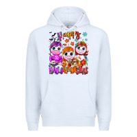 White Happy Hallothanksmas unicorns Premium Hoodie - NancyCooperArtShop