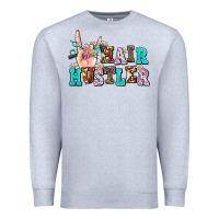 Heather Grey hair hustler Premium Sweatshirt - AdoDesignShop