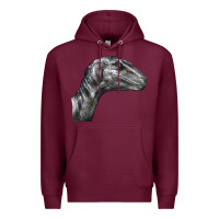 Burgundy Velociraptor Face Premium Hoodie - LillyAllenDesigns