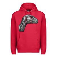 Cardinal Velociraptor Face Premium Hoodie - LillyAllenDesigns
