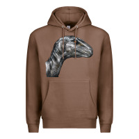 Chestnut Velociraptor Face Premium Hoodie - LillyAllenDesigns