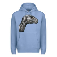 Colony Blue Velociraptor Face Premium Hoodie - LillyAllenDesigns