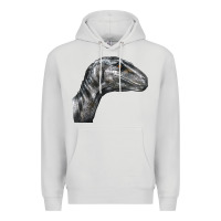 Dove Grey Velociraptor Face Premium Hoodie - LillyAllenDesigns