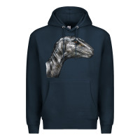 Navy Velociraptor Face Premium Hoodie - LillyAllenDesigns
