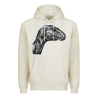 Oatmeal Heather Velociraptor Face Premium Hoodie - LillyAllenDesigns