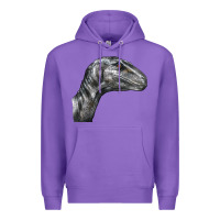 Purple Velociraptor Face Premium Hoodie - LillyAllenDesigns