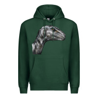 Sports Green Velociraptor Face Premium Hoodie - LillyAllenDesigns