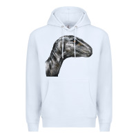 White Velociraptor Face Premium Hoodie - LillyAllenDesigns