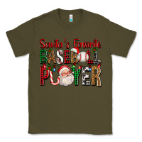 Army Green santa's favorite baseball player for christmas Classic Tee - FaDigitalArtStudio