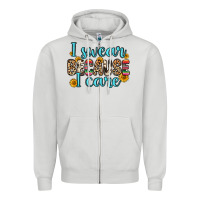 Dove Grey i swear because i care Zipper Hoodie - Zillion Design Studio