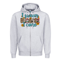 Heather Grey i swear because i care Zipper Hoodie - Zillion Design Studio