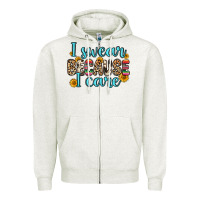 Oatmeal Heather i swear because i care Zipper Hoodie - Zillion Design Studio