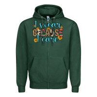 Sports Green i swear because i care Zipper Hoodie - Zillion Design Studio