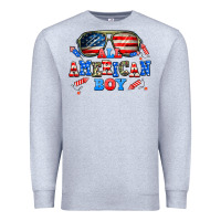 Heather Grey all american boy Premium Sweatshirt - AdoDesignShop