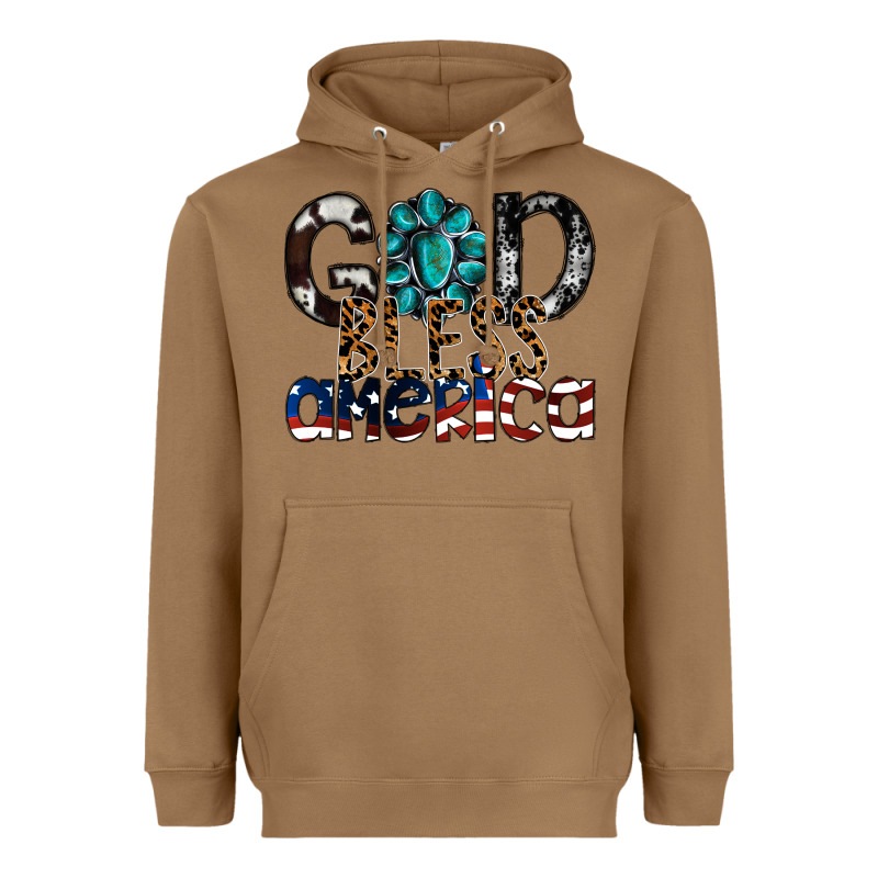 God Bless America Heavyweight Hoodie by SublimationCraftShop | Teevron