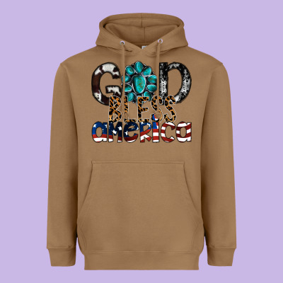 God Bless America Heavyweight Hoodie Designed By Sublimationcraftshop