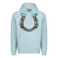 Blue Mist serape turquoise horseshoe Premium Hoodie - Jasminsmagicworld