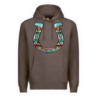 Coffee serape turquoise horseshoe Premium Hoodie - Jasminsmagicworld