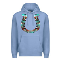 Colony Blue serape turquoise horseshoe Premium Hoodie - Jasminsmagicworld
