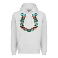 Dove Grey serape turquoise horseshoe Premium Hoodie - Jasminsmagicworld