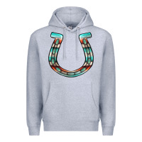 Heather Grey serape turquoise horseshoe Premium Hoodie - Jasminsmagicworld