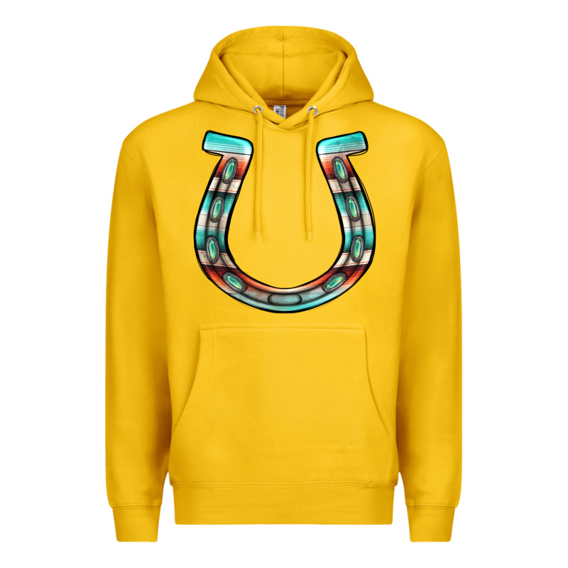 Serape Turquoise Horseshoe Premium Hoodie by Jasminsmagicworld | Teevron