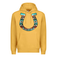 Mustard serape turquoise horseshoe Premium Hoodie - Jasminsmagicworld