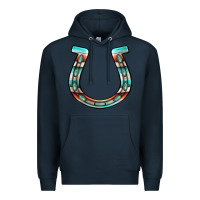 Navy serape turquoise horseshoe Premium Hoodie - Jasminsmagicworld