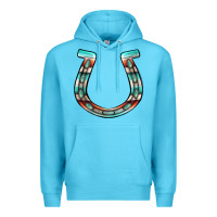 Ocean Blue serape turquoise horseshoe Premium Hoodie - Jasminsmagicworld