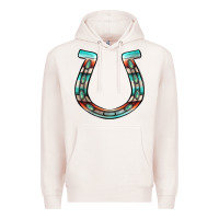 Pale Pink serape turquoise horseshoe Premium Hoodie - Jasminsmagicworld
