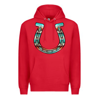 Red serape turquoise horseshoe Premium Hoodie - Jasminsmagicworld