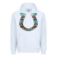 White serape turquoise horseshoe Premium Hoodie - Jasminsmagicworld