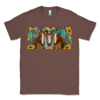 Chestnut horses with leopard and sunflowers Classic Tee - RanaPortraitStore