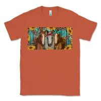 Copper horses with leopard and sunflowers Classic Tee - RanaPortraitStore