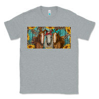 Heather Grey horses with leopard and sunflowers Classic Tee - RanaPortraitStore
