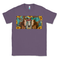 Lavender horses with leopard and sunflowers Classic Tee - RanaPortraitStore