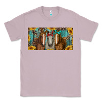 Lilac horses with leopard and sunflowers Classic Tee - RanaPortraitStore