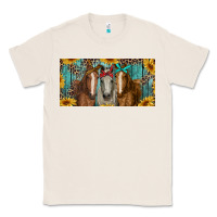 Natural horses with leopard and sunflowers Classic Tee - RanaPortraitStore