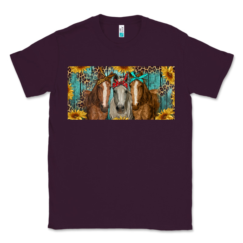 Horses With Leopard And Sunflowers Classic Tee by RanaPortraitStore | Teevron