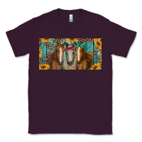 Plum horses with leopard and sunflowers Classic Tee - RanaPortraitStore