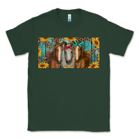 Sports Green horses with leopard and sunflowers Classic Tee - RanaPortraitStore