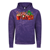 Cloud Purple Christmas coffee cups with gift and Christmas tree Vintage Hoodie - AdoDesignShop