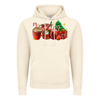 Vintage Artic Christmas coffee cups with gift and Christmas tree Vintage Hoodie - AdoDesignShop