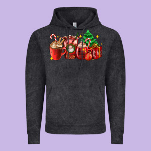 Christmas Coffee Cups With Gift And Christmas Tree Vintage Hoodie Designed By Adodesignshop