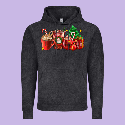 Christmas Coffee Cups With Gift And Christmas Tree Vintage Hoodie Designed By Adodesignshop